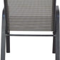 BTExpert 27.5" Round Restaurant Table Stainless Steel with 3 Gray Sling Stack Chairs, Indoor Outdoor Commercial Set, Lightweight
