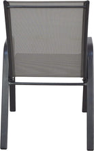 BTExpert Indoor Outdoor 27.5" Round Restaurant Table Stainless Steel Silver Aluminum + 3 Gray Flexible Sling Stack Chairs Commercial Lightweight