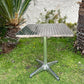 BTExpert Indoor Outdoor 27.5" Square Restaurant Table for Patio Stainless Steel Silver Aluminum Furniture with base