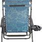 BTEXPERT Zero Gravity Chair Lounge Outdoor Pool Beach Yard Garden Utility Tray Cup Holder Blue