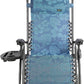BTEXPERT Zero Gravity Chair Lounge Outdoor Pool Beach Yard Garden Utility Tray Cup Holder Blue