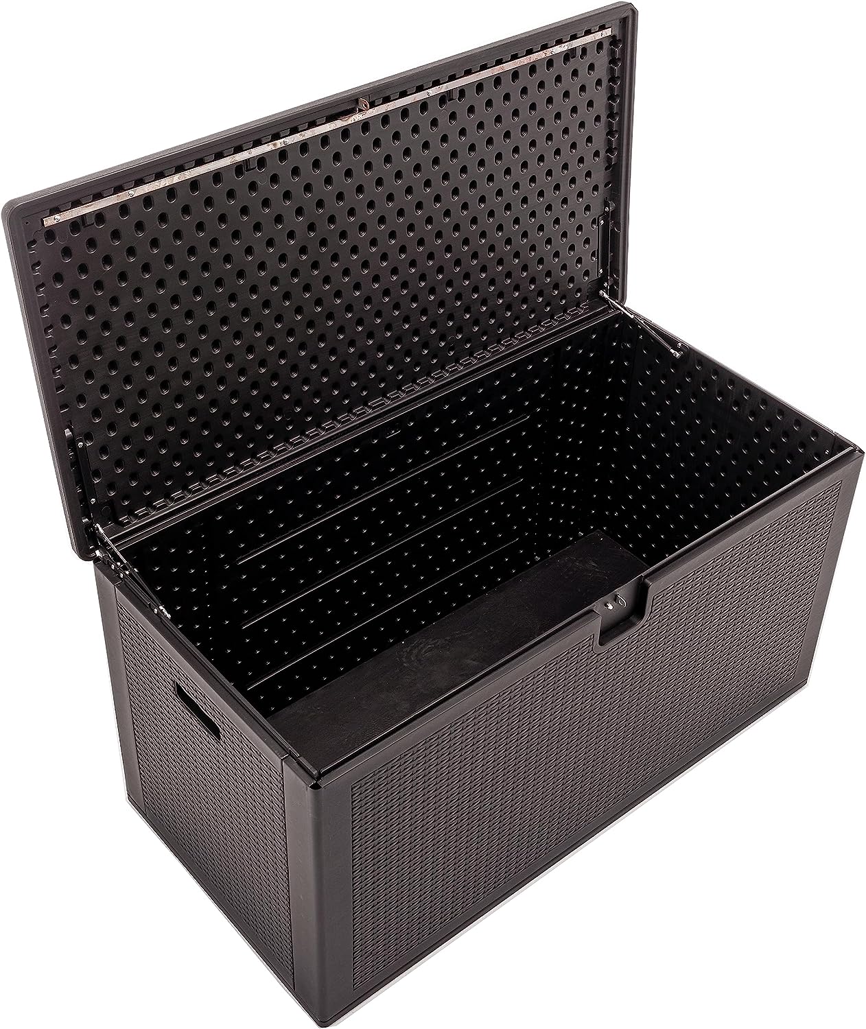BTExpert 150 Gallon Large Resin Deck Box, Outdoor Storage Container for Patio Furniture Waterproof Lockable Stainless