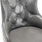 BTEXPERT Set of 4 Premium Upholstered 33" High Back Bar Stools, Gray PU Leather with Gold Nail Head Trim