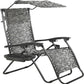 BTEXPERT Zero Gravity Chair Lounge Outdoor Pool Patio Beach Yard Garden Sunshade Utility Tray Cup Holder Black