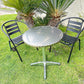 BTExpert Indoor Outdoor 27.5" Round Restaurant Table for Patio Stainless Steel Silver Aluminum Furniture with base