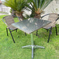 BTExpert 27.5" square Restaurant Table Stainless Steel Silver Aluminum Furniture with base - Set of 2