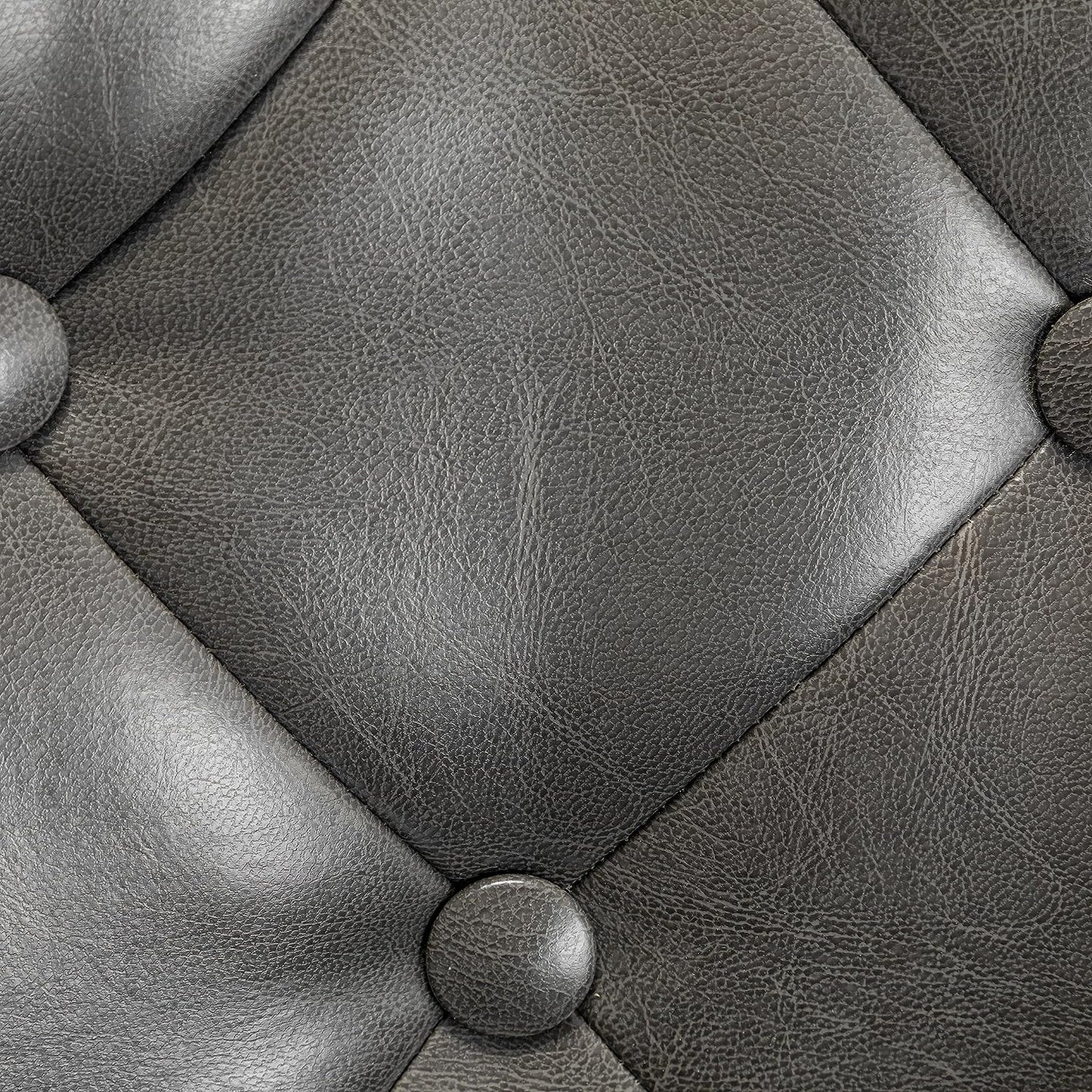 BTEXPERT Set of 4 Premium Upholstered 33" High Back Bar Stools, Gray PU Leather with Gold Nail Head Trim