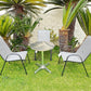 BTExpert 27.5" Round Restaurant Table Stainless Steel with 3 Gray Sling Stack Chairs, Indoor Outdoor Commercial Set, Lightweight