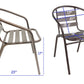 BTExpert Indoor Outdoor Set of 10 Bronze Restaurant Metal Aluminum Slat Stack Chairs Lightweight
