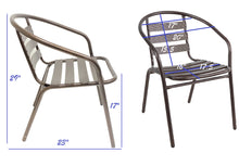 BTExpert Indoor Outdoor Set of 10 Bronze Restaurant Metal Aluminum Slat Stack Chairs Lightweight