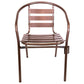 BTExpert Indoor Outdoor Set of 5 Bronze Restaurant Metal Aluminum Slat Stack Chairs Lightweight