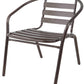 BTExpert Indoor Outdoor Set of 10 Bronze Restaurant Metal Aluminum Slat Stack Chairs Lightweight