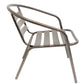 BTExpert Indoor Outdoor Set of 3 Bronze Restaurant Metal Aluminum Slat Stack Chairs Lightweight