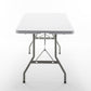 BTEXPERT Set of 10, Fold-in-Half Folding Utility Table 6 Feet 72" x 29.5" Lightweight Portable Carrying Handle Indoor Outdoor Picnic Camping Office Home Party Wedding Event White