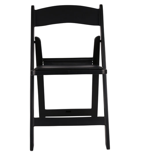 BTExpert Resin Folding Chair Vinyl Padded Seat, Lightweight for Indoor Outdoor, Home, Event, Dining, Church, Weddings, Black One