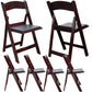 BTExpert Resin Folding Chair Vinyl Padded Seat, Lightweight for Indoor/Outdoor, Home, Event, Dining, Church, Weddings, Red Mahogany One
