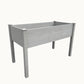 BTExpert 4ft Raised Garden Bed with Legs, 48x24x30in Grey Wood Planter Box with Liner for Vegetables, Flowers, Patio, Balcony