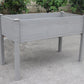 BTExpert 4ft Raised Garden Bed with Legs, 48x24x30in Grey Wood Planter Box with Liner for Vegetables, Flowers, Patio, Balcony