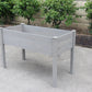 BTExpert 4ft Raised Garden Bed with Legs, 48x24x30in Grey Wood Planter Box with Liner for Vegetables, Flowers, Patio, Balcony