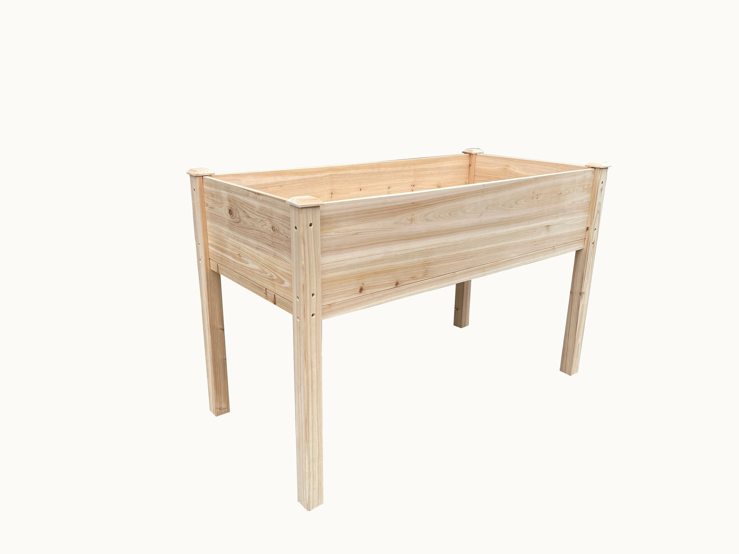 BTExpert 4ft Raised Garden Bed with Legs, 48x24x30in Natural Wood Planter Box with Liner for Vegetables, Flowers, Patio/Balcony