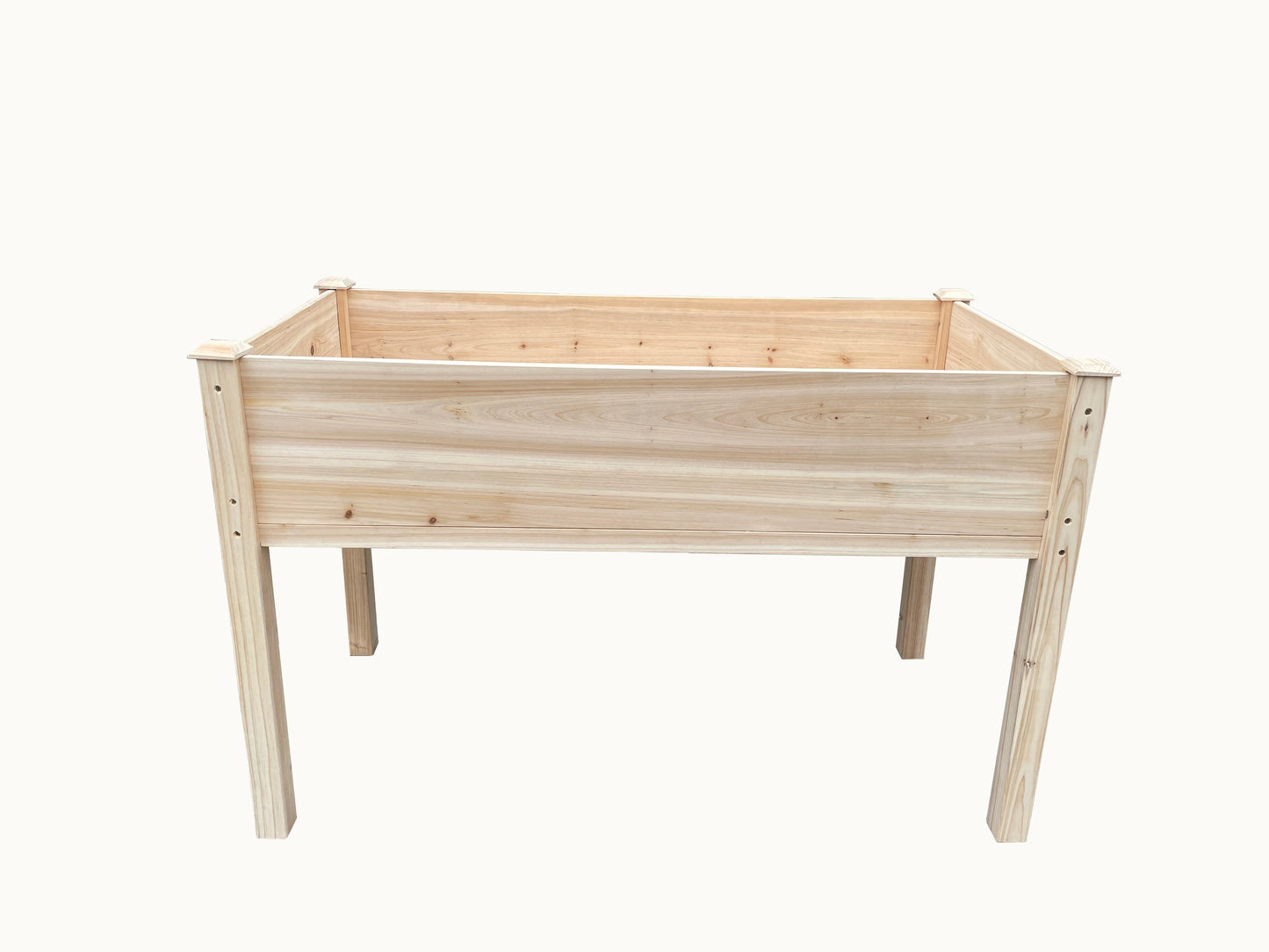 BTExpert 4ft Raised Garden Bed with Legs, 48x24x30in Natural Wood Planter Box with Liner for Vegetables, Flowers, Patio/Balcony