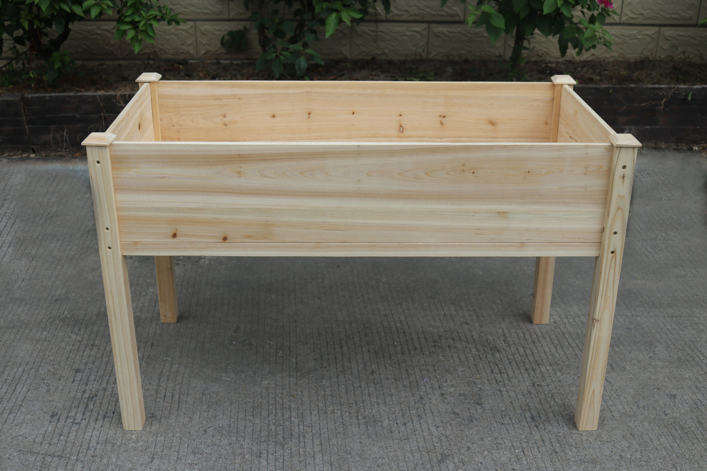 BTExpert 4ft Raised Garden Bed with Legs, 48x24x30in Natural Wood Planter Box with Liner for Vegetables, Flowers, Patio/Balcony