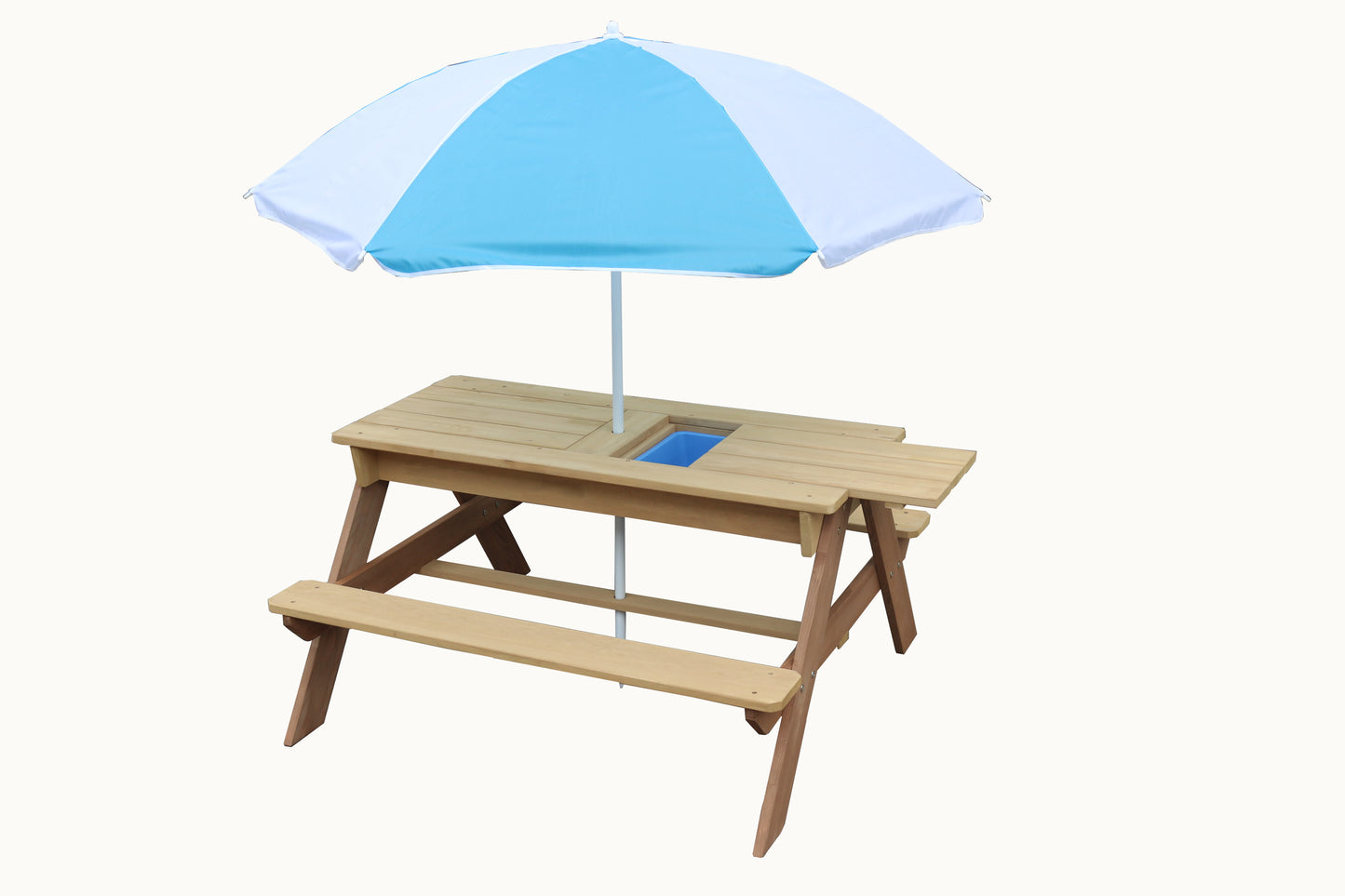 BTExpert Kids 3-in-1 Sand Water Activity Table Outdoor Convertible Bench 2 Play Boxes Toy Set 37 x 35