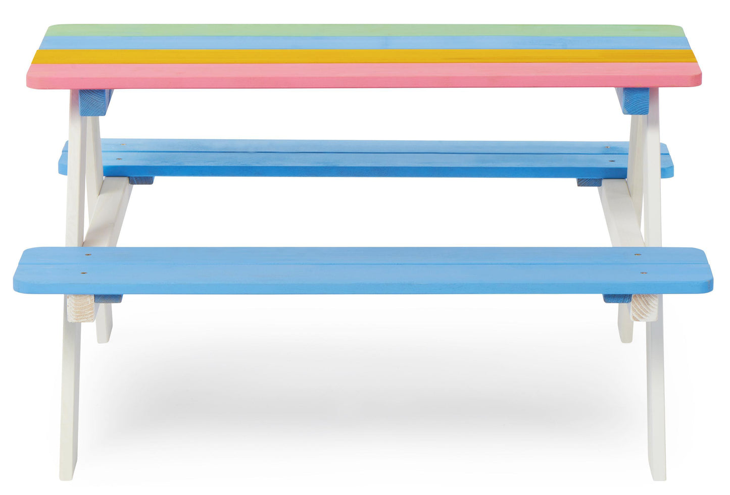 BTExpert Kids Picnic Table Bench for Outdoor, Wooden Table Chair Set Kids Activity Sensory Table - Multicolor