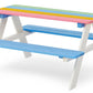 BTExpert Kids Picnic Table Bench for Outdoor, Wooden Table Chair Set Kids Activity Sensory Table - Multicolor