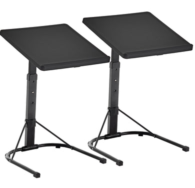 BTExpert TV Tray Table, Folding Table Trays 3 Adjustable Height & 3 Tilt Angle, Dinner Tray for Laptop Eating Reading on Bed Sofa & Couch Set of 2
