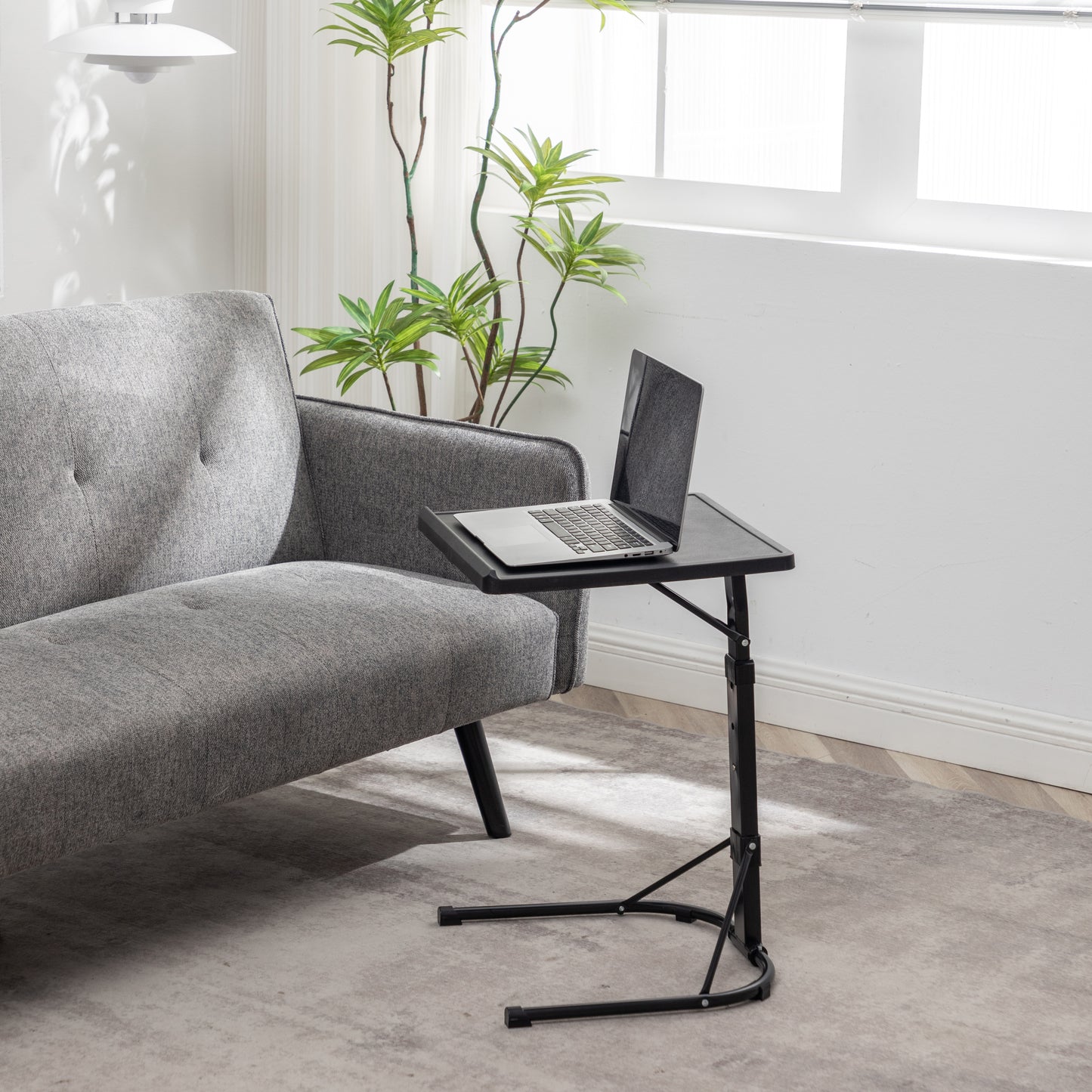 BTExpert Tray Table, Folding Table Trays 3 Adjustable Height & 3 Angle, for Laptop & Couch - Set of 2