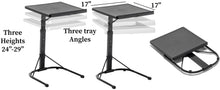 BTExpert TV Tray Table, Folding Table Trays 3 Adjustable Height & 3 Tilt Angle, Dinner Tray for Laptop Eating Reading on Bed Sofa & Couch Set of 2