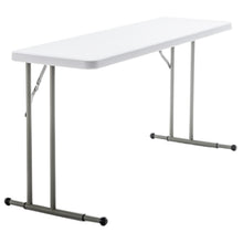 BTExpert 5-Foot - 60" long White Plastic Folding Seminar Training Table Portable 18" Wide narrow, 29" High, events indoor outdoor lightweight Set of 2