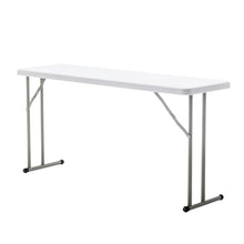 BTExpert 5-Foot - 60" long White Plastic Folding Seminar Training Table Portable 18" Wide narrow, 29" High, events indoor outdoor lightweight Set of 5