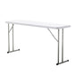 BTExpert 5-Foot - 60" long White Plastic Folding Table Portable 18" Wide narrow, 29" High, events indoor outdoor lightweight