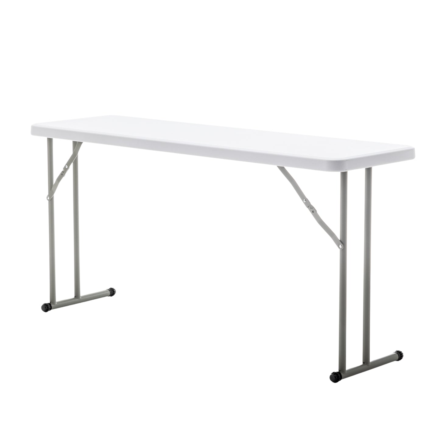 BTExpert 5-Foot - 60" long White Plastic Folding Table Portable 18" Wide narrow, 29" High, events indoor outdoor lightweight