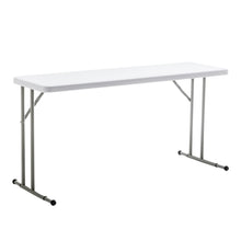 BTExpert 5-Foot - 60" long White Plastic Folding Seminar Training Table Portable 18" Wide narrow, 29" High, events indoor outdoor lightweight Set of 5