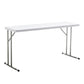 BTExpert 5-Foot - 60" long White Plastic Folding Table Portable 18" Wide, 29" High, events indoor outdoor lightweight - Set of 10