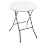 BTExpert 24" Round White Folding Table – Portable Commercial Set of 10 for Event, Party, Dining, Indoor/Outdoor