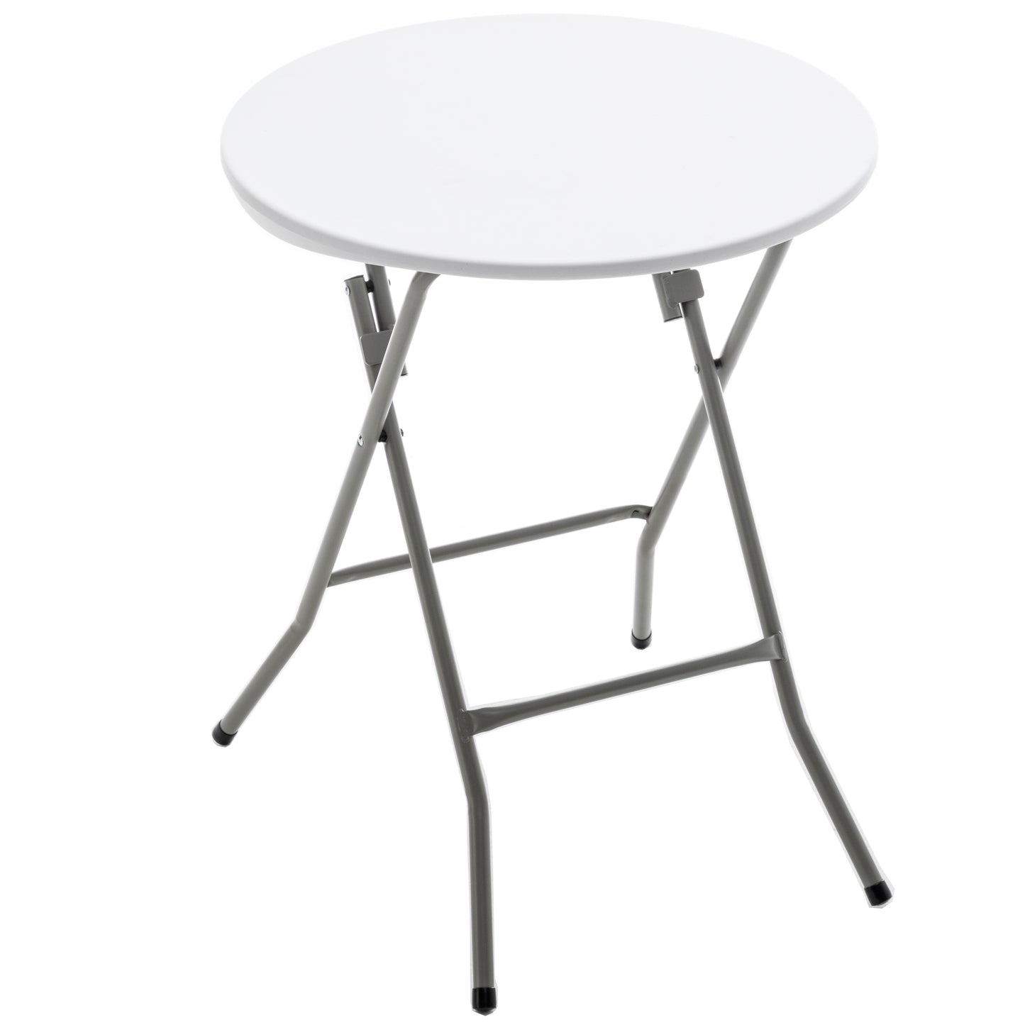 BTExpert 24" Round White Folding Table – Portable Commercial Set of 10 for Event, Party, Dining, Indoor/Outdoor