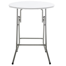 BTEXPERT White 24" Round Folding Commercial Portable Banquet Card Plastic Coffee Dining Table for Wedding Party Coffee Event Home Kitchen Indoor Outdoor