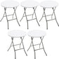 BTExpert 24" Round White Folding Table Commercial Portable for Wedding, Party, Dining, Indoor Outdoor - Set of 5