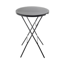 BTEXPERT Black 32" Round 43" Bar Height Granite Folding Commercial Portable Banquet Card Plastic Coffee Dining Table for Wedding Party Coffee Event Home Kitchen Indoor Outdoor