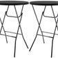 BTExpert 32" Round Black Bar-Height Folding Table 43" Granite Plastic, Commercial Portable for Wedding, Party, Kitchen, Outdoor Use - Set of 2