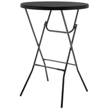 BTEXPERT Black 32" Round 43" Bar Height Granite Folding Commercial Portable Banquet Card Plastic Coffee Dining Table for Wedding Party Coffee Event Home Kitchen Indoor Outdoor