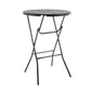 BTExpert 32" Round Black Bar-Height Folding Table 43" Granite Plastic, Commercial Portable for Wedding, Party, Kitchen, Outdoor Use - Set of 2