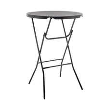 BTEXPERT Black 32" Round 43" Bar Height Granite Folding Commercial Portable Banquet Card Plastic Coffee Dining Table for Wedding Party Coffee Event Home Kitchen Indoor Outdoor