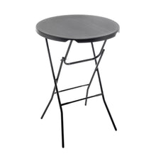BTEXPERT Black 32" Round 43" Bar Height Granite Folding Commercial Portable Banquet Card Plastic Coffee Dining Table for Wedding Party Coffee Event Home Kitchen Indoor Outdoor