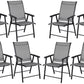 BTExpert Heavy-Duty Folding Patio Chair Indoor/Outdoor Dining, Sling Back, Metal Frame w/Armrests for Lawn, Pool, Garden - Set of 8