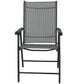 BTExpert Heavy-Duty Folding Patio Chair – Indoor/Outdoor Dining with Armrests, Metal Frame, Sling Back, for Lawn, Pool, Garden - Set of 6